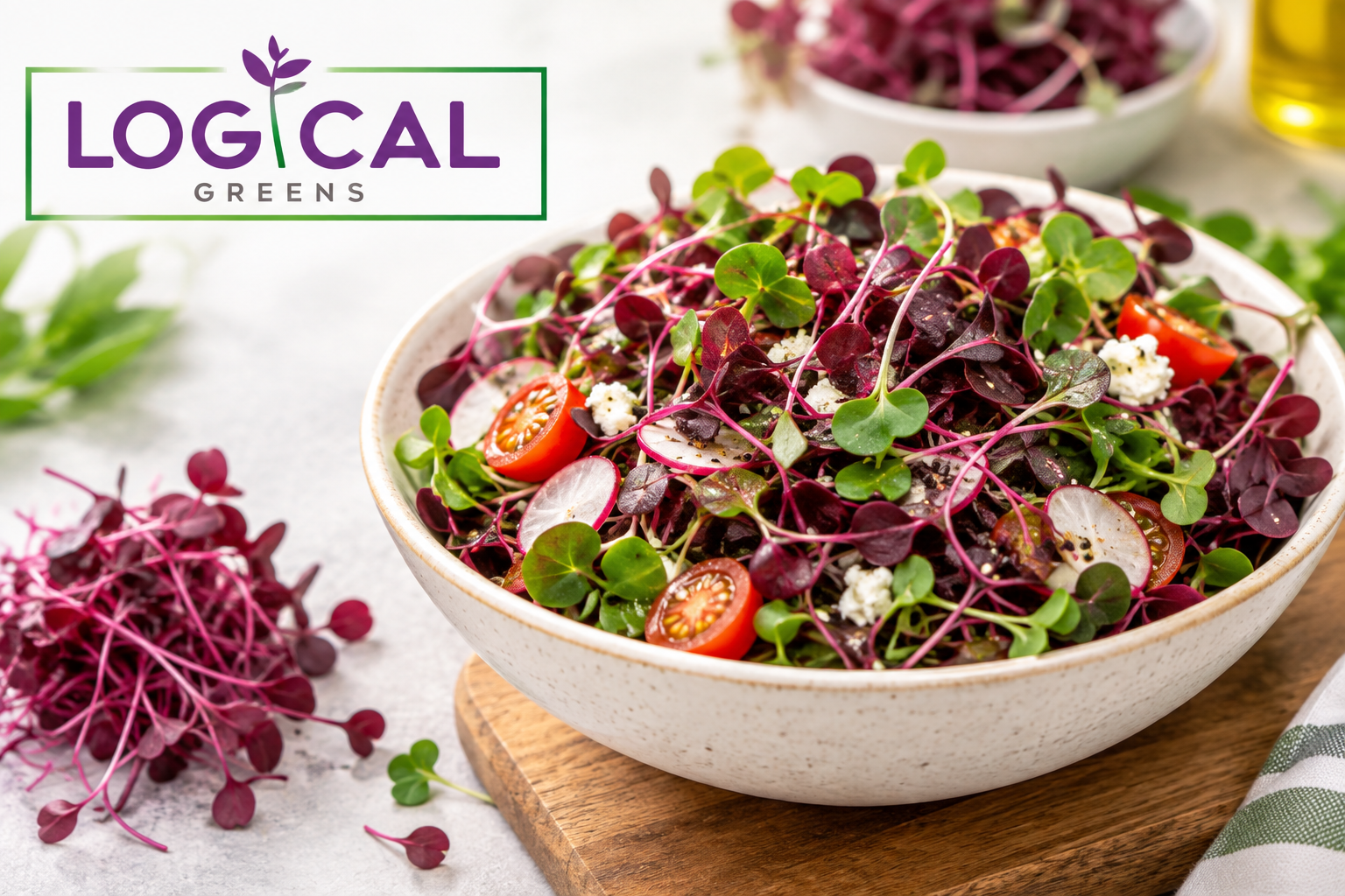 redish microgreen salad